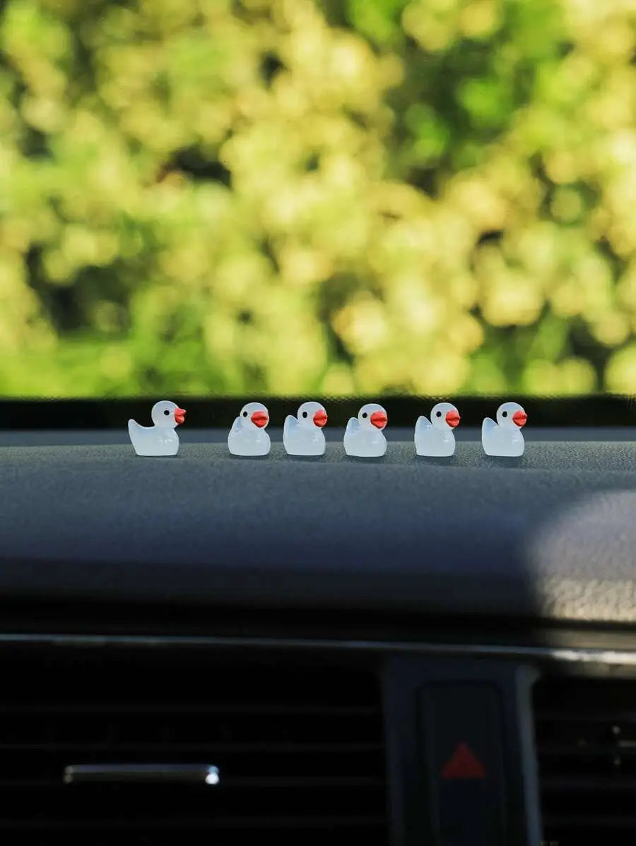 Tiny Luminous Car Ornaments Ducks (pack of 6)
