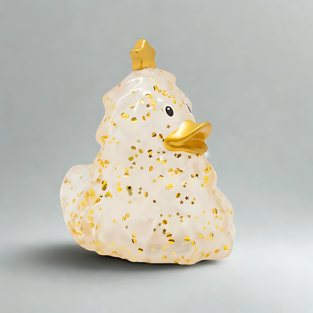 Christmas Tree Duck, Gold Glitter