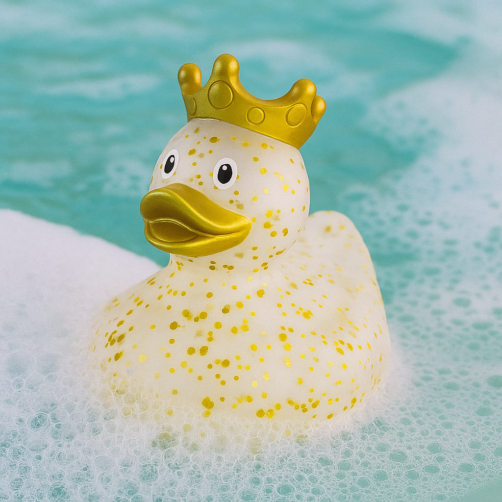 Glitter Duck with Crown, Gold