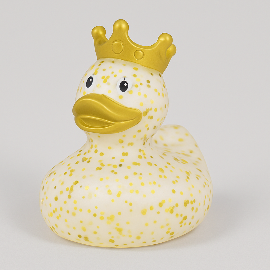 Glitter Duck with Crown, Gold