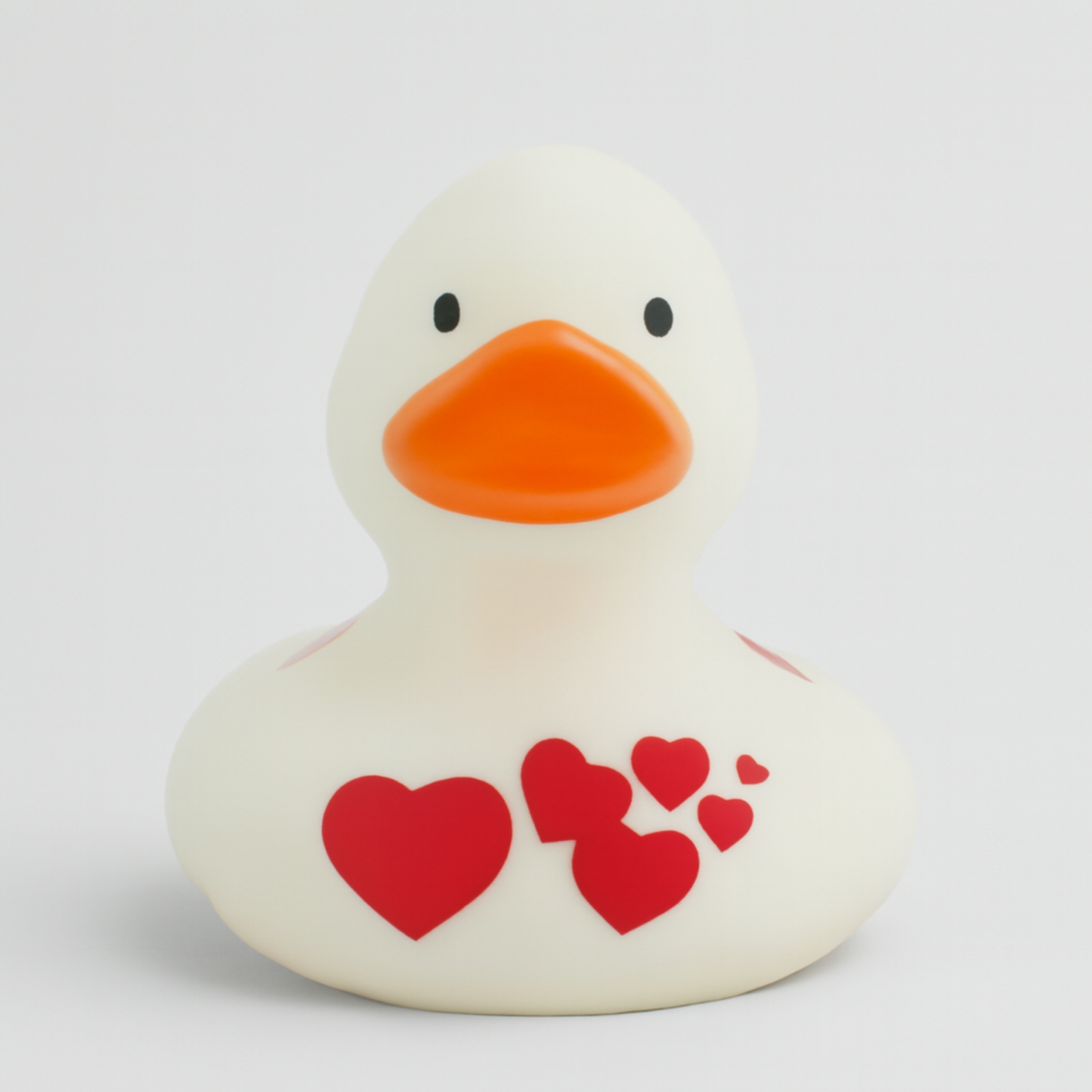 White Duck with Red Hearts