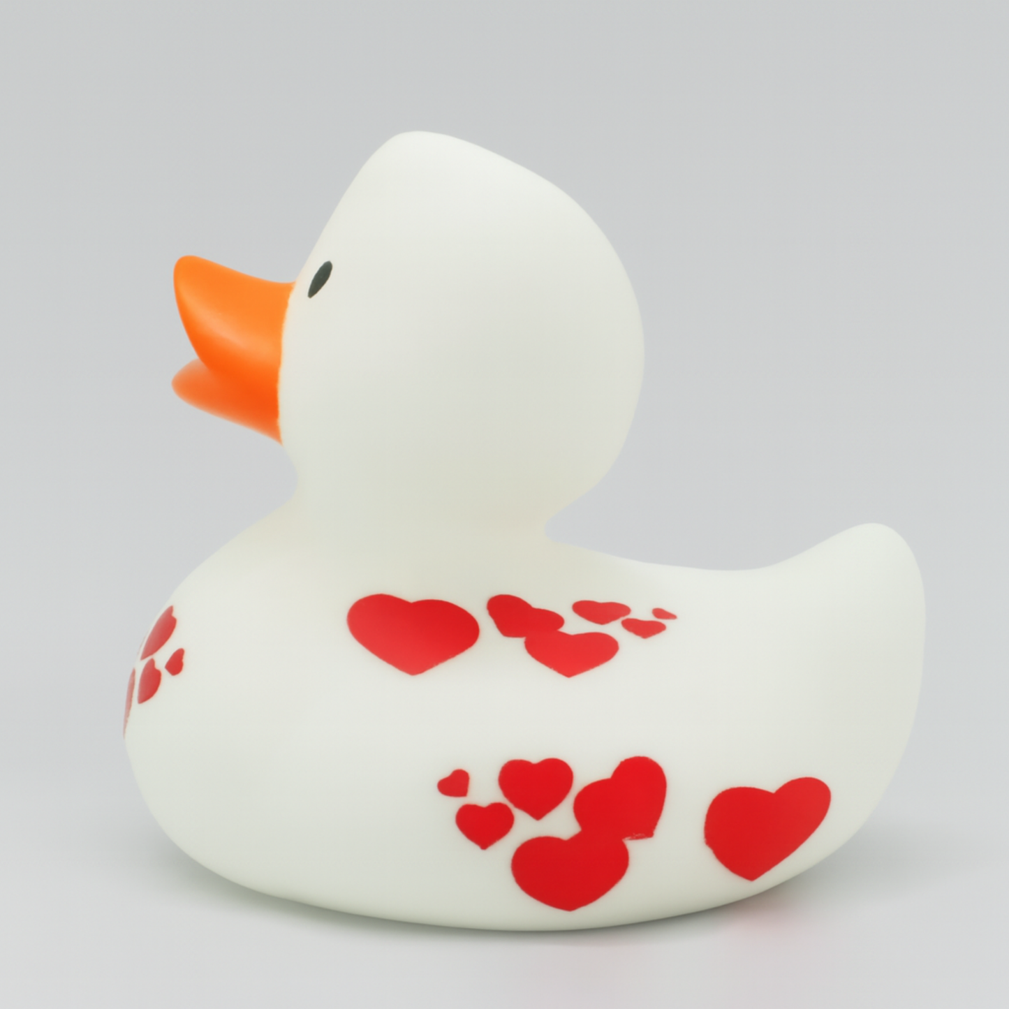 White Duck with Red Hearts
