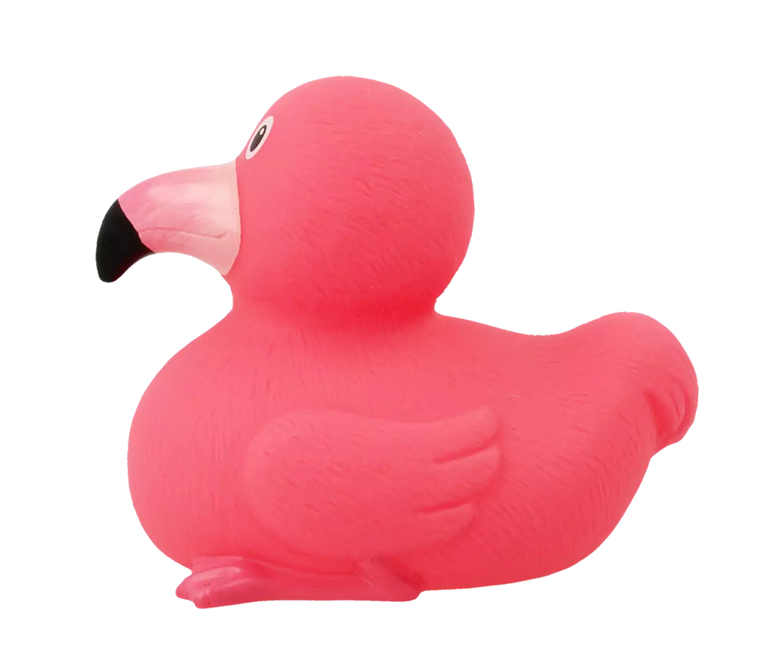 Flamingo Rubber Duck Left Side View