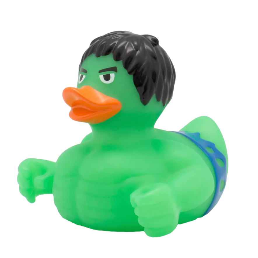 Hulk inspired Rubber Duckie Mighty Bath Time Adventures Await Duck World