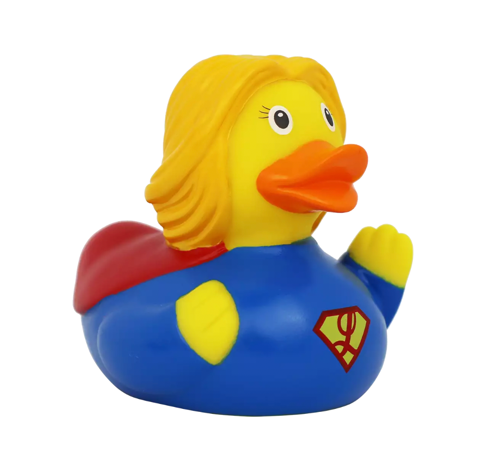 Superheroine Rubber Duck Right Angle View