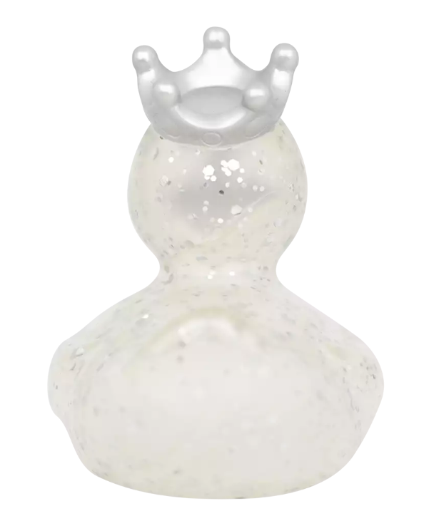 Glitter Duck with Crown, Silver