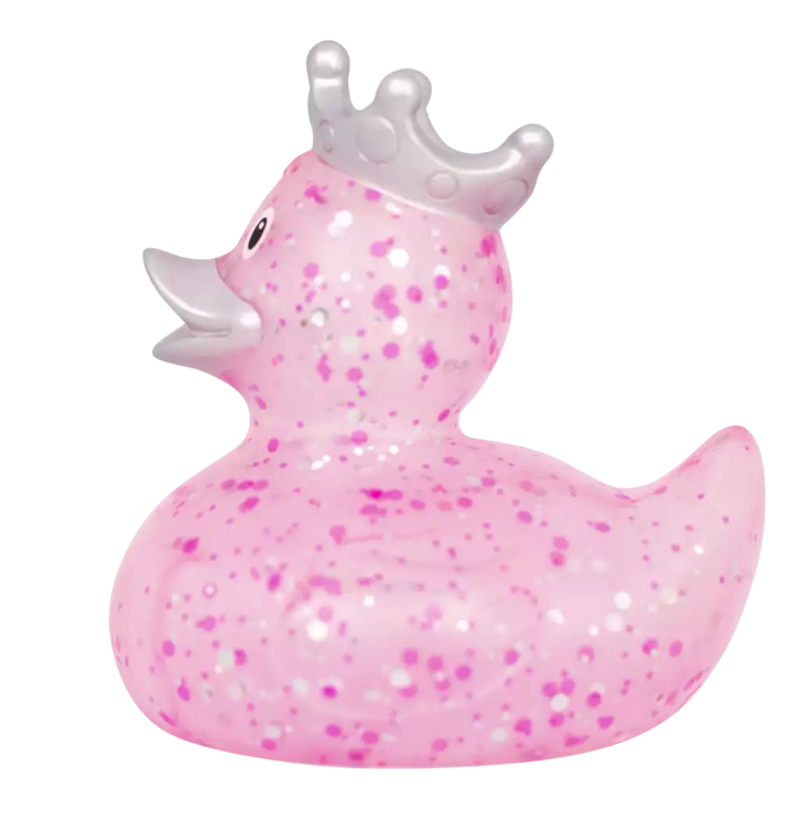 Glitter Duck with Crown, Pink