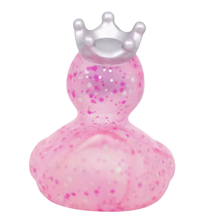 Glitter Duck with Crown, Pink
