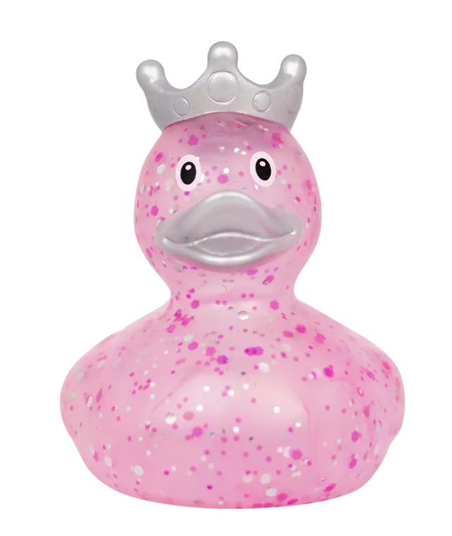 Glitter Duck with Crown, Pink