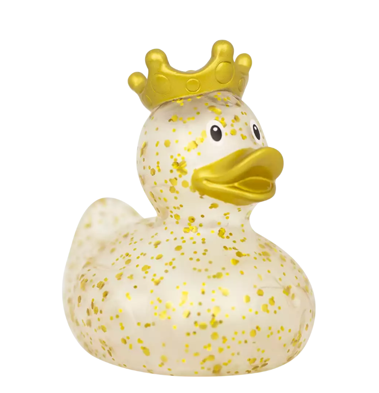 Glitter Duck with Crown, Gold