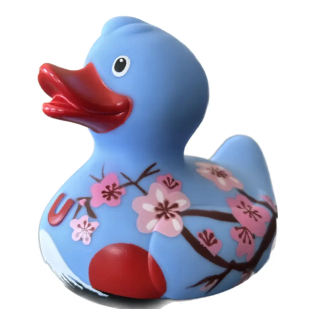 Cherry Blossom Rubber Duck Left Side View