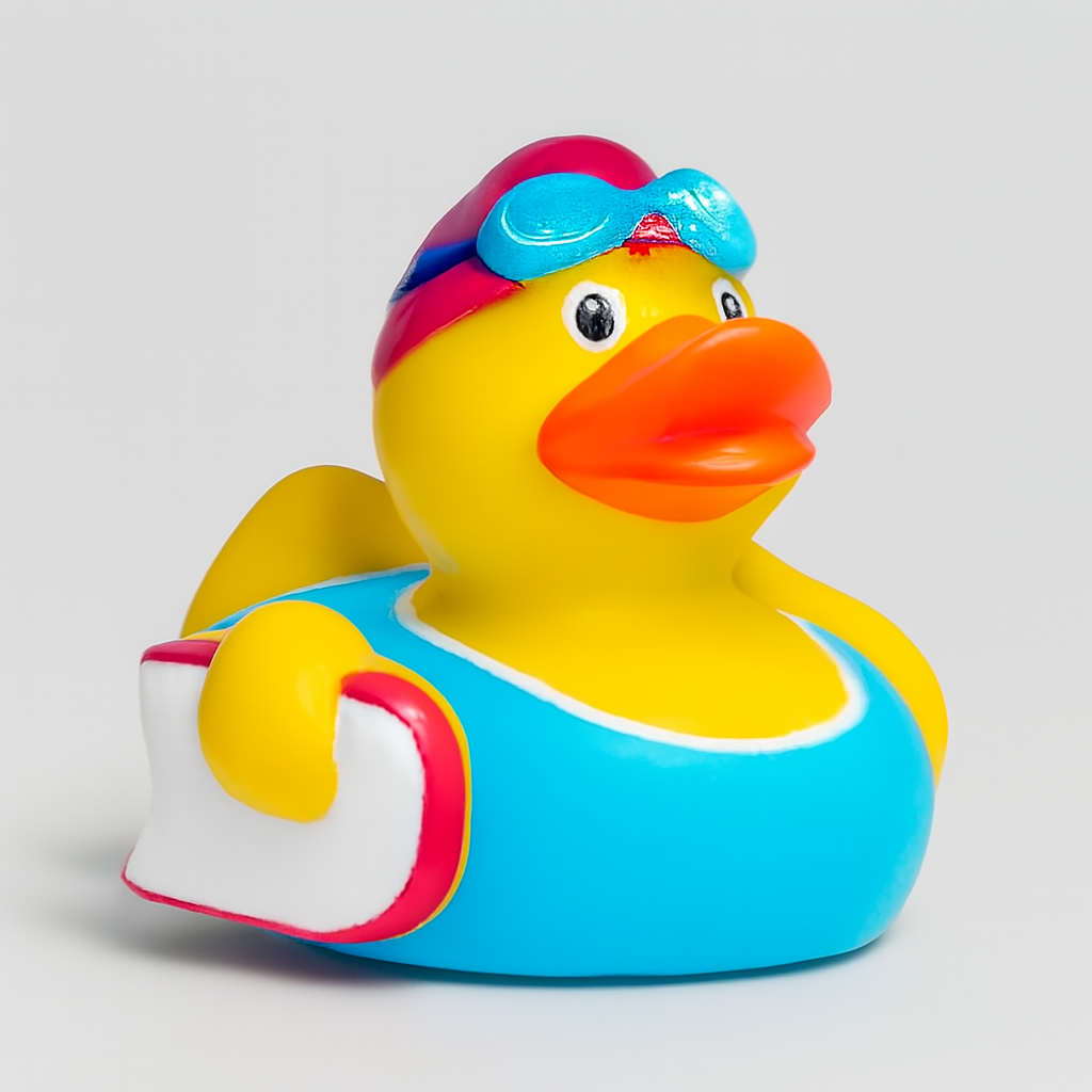 Swimmer With Board Rubber Duck