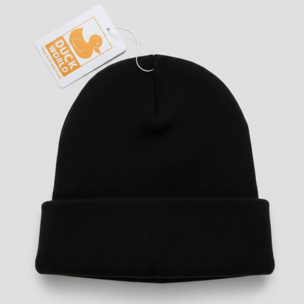 Duck World Beanie Hat, Black