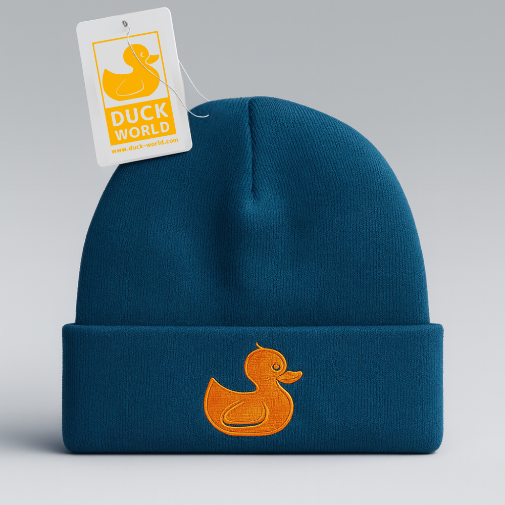 Duck World Beanie Hat, Blue