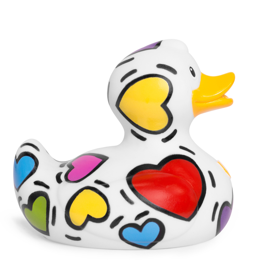 Pop Heart Rubber Duck Right Side View
