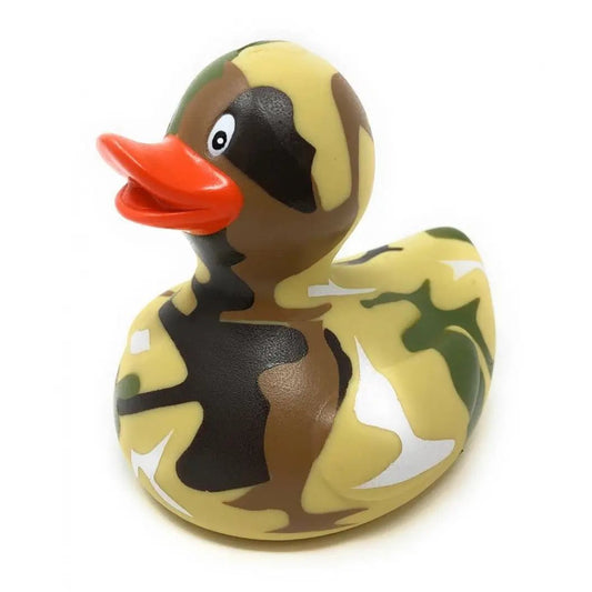 Camouflage Rubber Duck Left Side Angle View