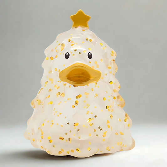 Christmas Tree Duck, Gold Glitter