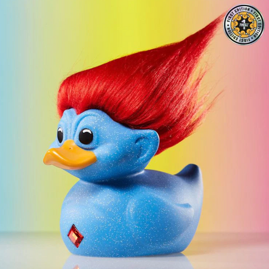 Blue Glitter Troll Rubber Duck Collectable