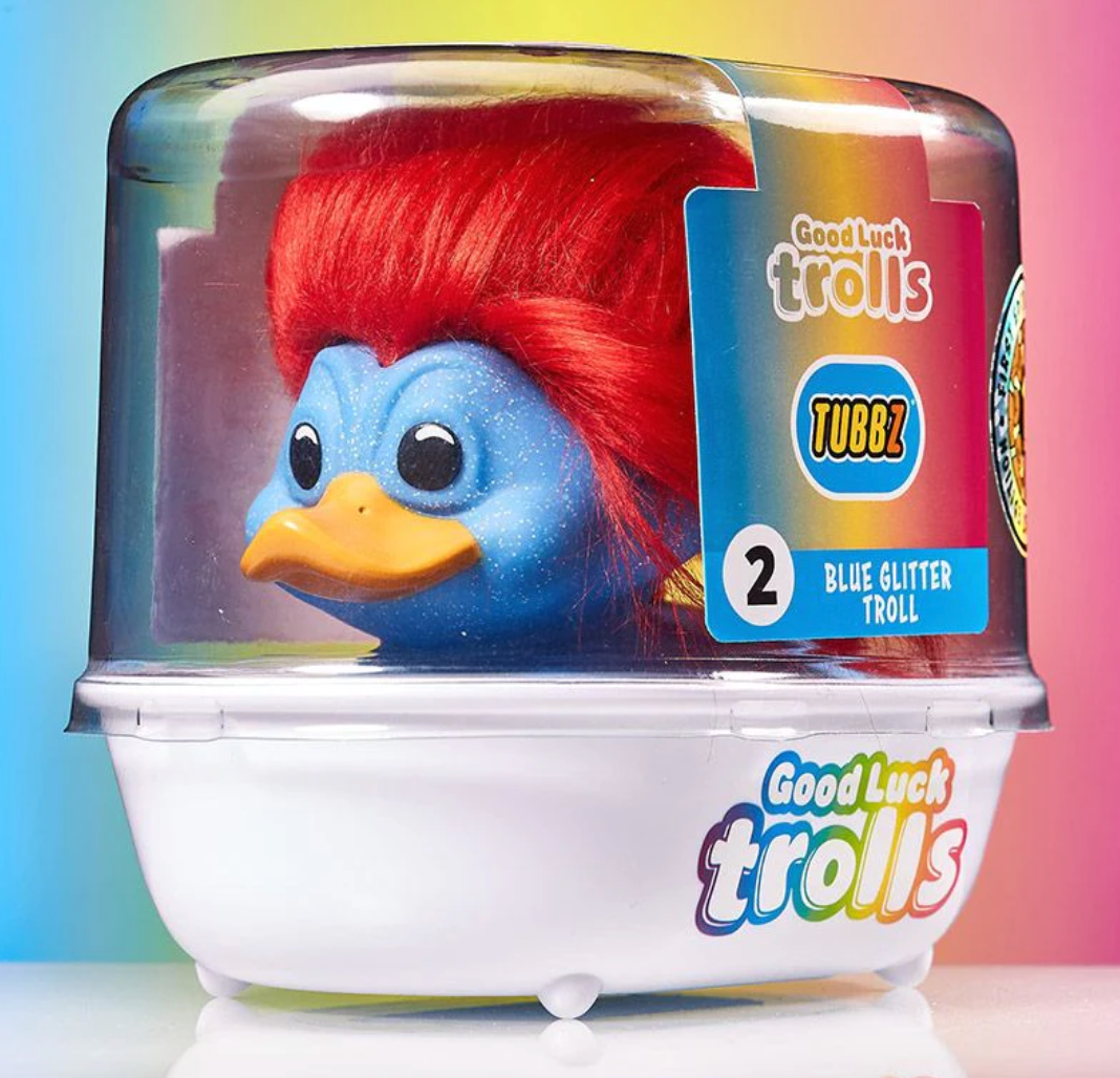 Blue Glitter Troll Rubber Duck TUBBZ Edition