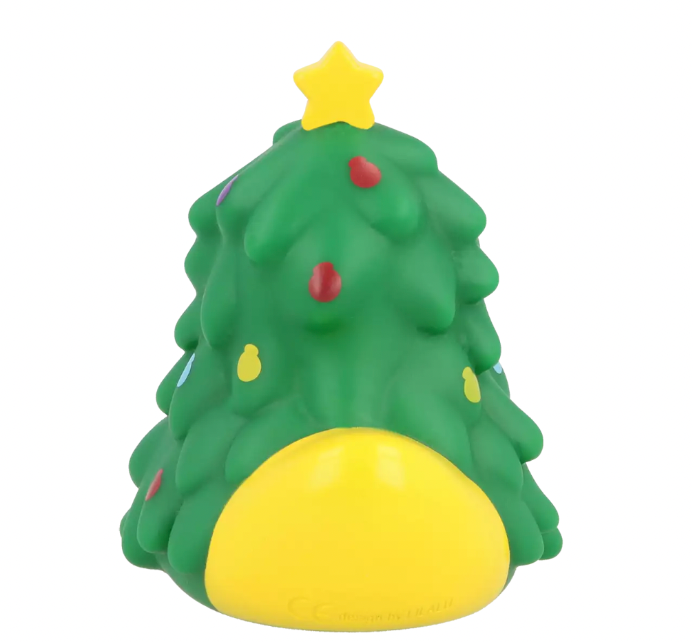 Green Christmas Tree Rubber Duck Back View