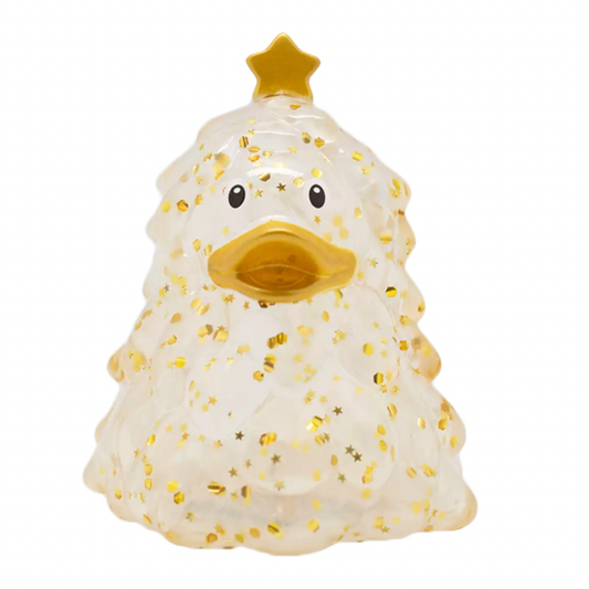 Christmas Tree Duck, Gold Glitter