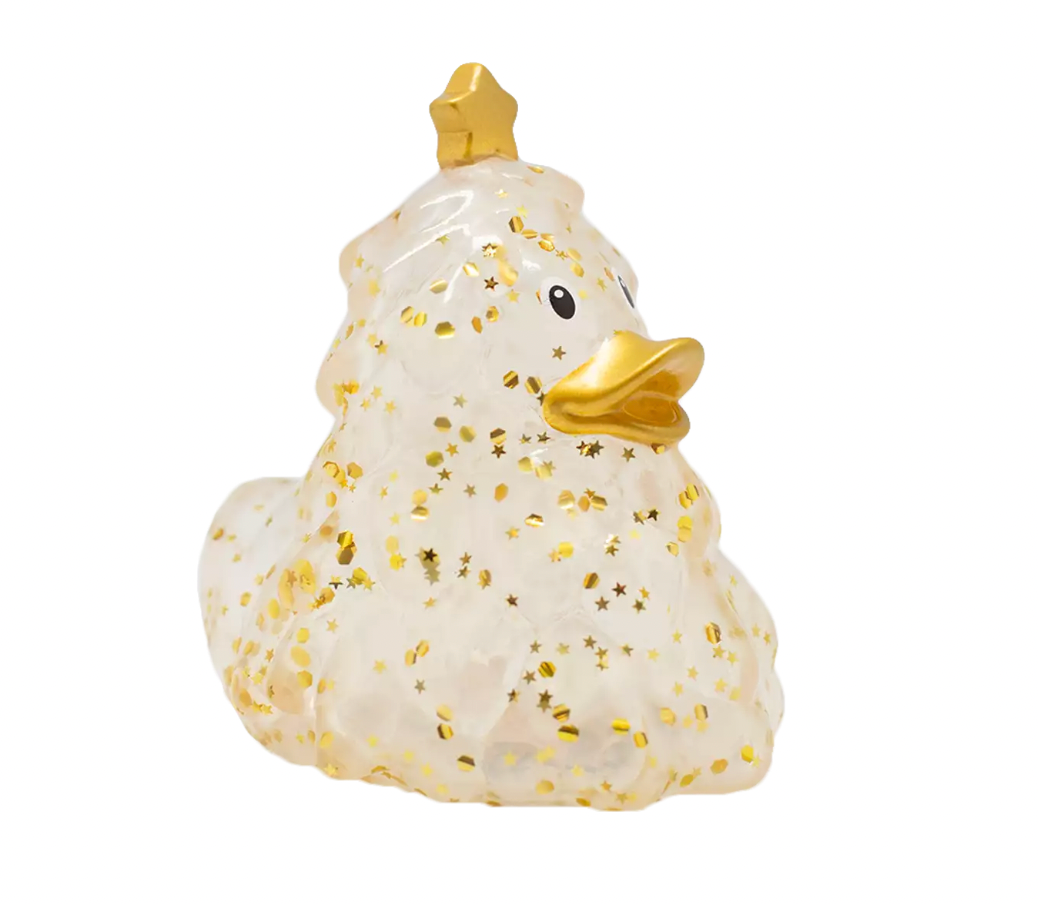 Gold Glitter Christmas Tree Rubber Duckie Limited