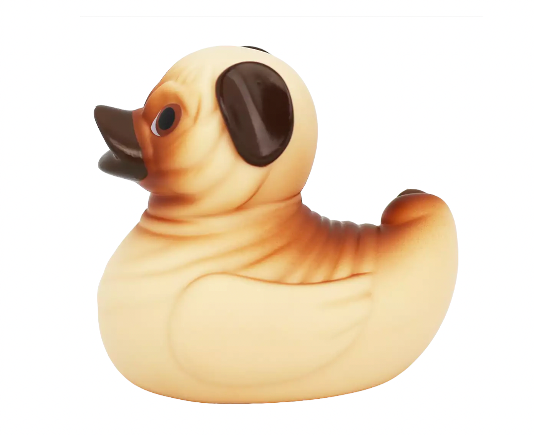 Pug Rubber Duckie Left Side View
