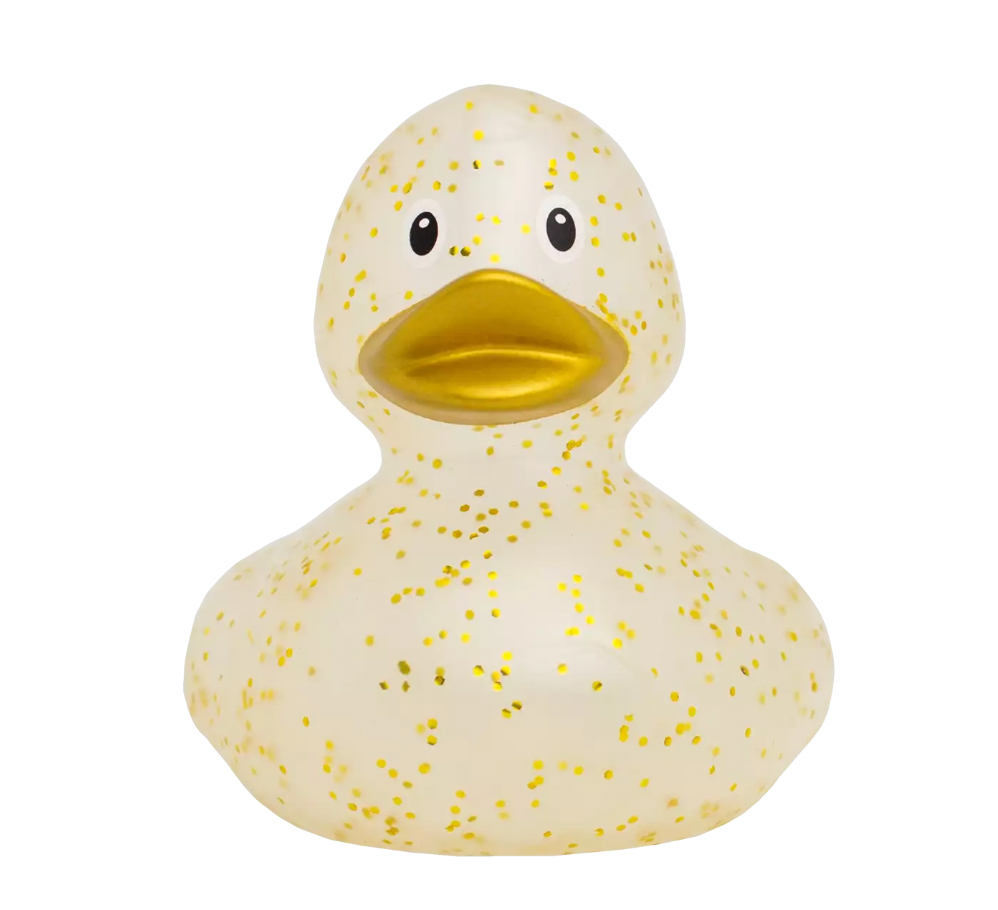 Gold Glitter Rubber Duck Front View
