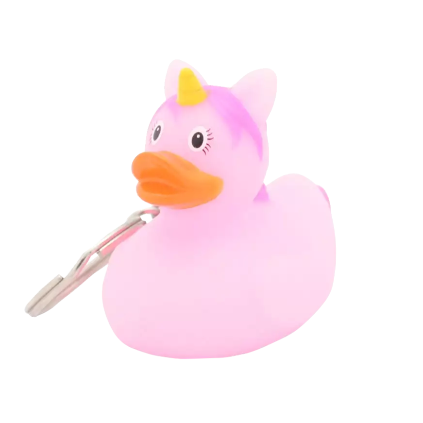 Pink Unicorn Rubber Duck Key Ring