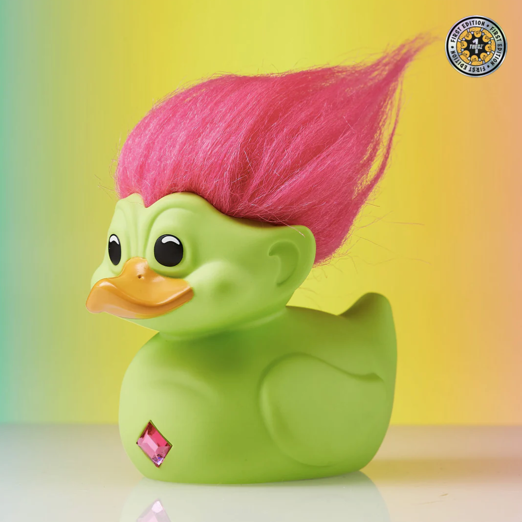 Official Trolls Green Troll (Green with Pink Hair) TUBBZ Cosplaying Duck Collectable