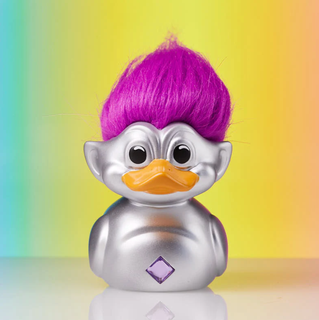 Official Trolls Silver Troll (Silver with Purple Hair) TUBBZ Cosplaying Duck Collectable