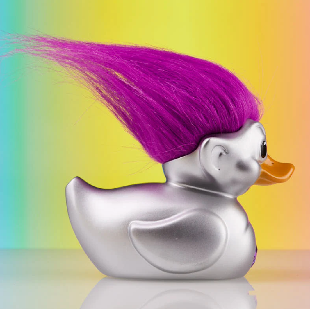 Official Trolls Silver Troll (Silver with Purple Hair) TUBBZ Cosplaying Duck Collectable