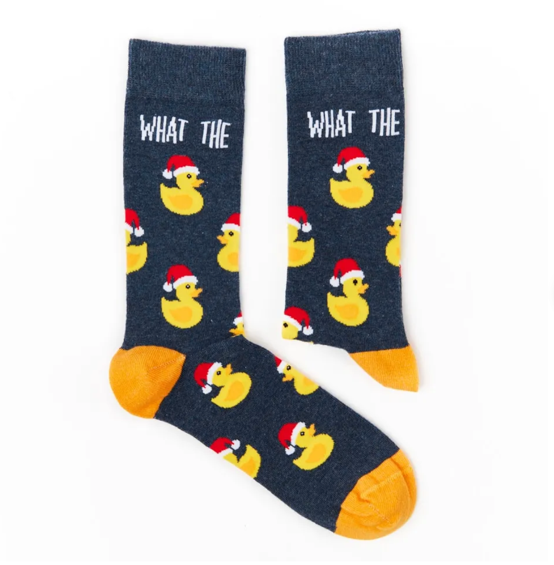 Christmas 'What the Duck' Socks, Size Unisex