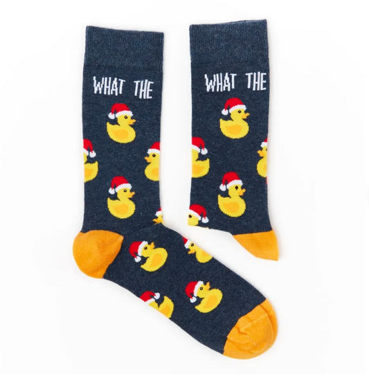 Christmas 'What the Duck' Socks, Size Unisex