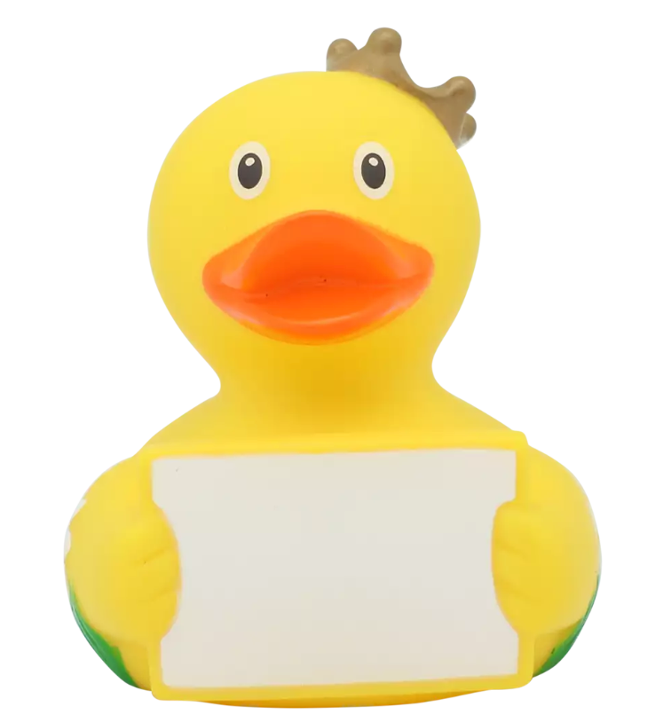 Duck with Greeting Sign