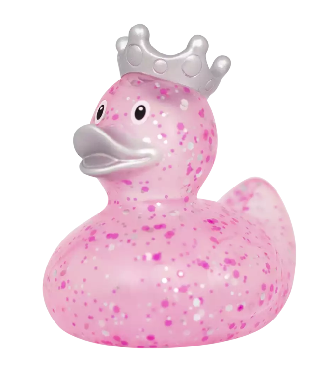 Glitter Duck with Crown, Pink