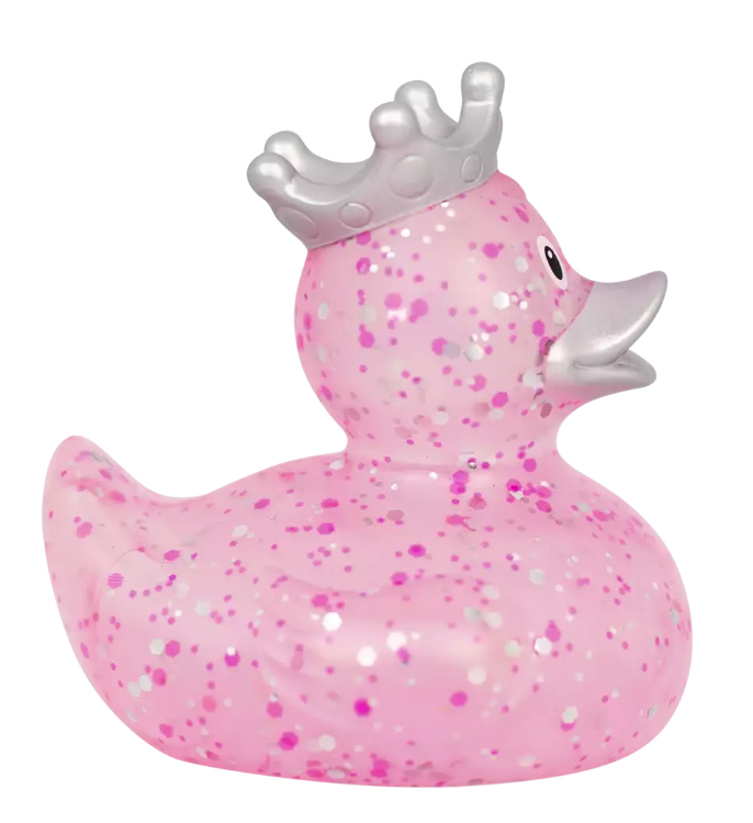 Glitter Duck with Crown, Pink