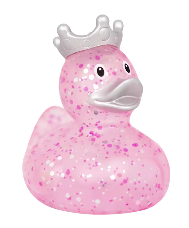 Glitter Duck with Crown, Pink