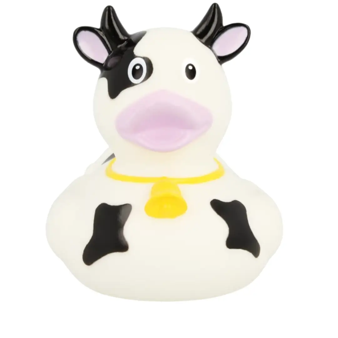 Black Cow Rubber Duck Front View