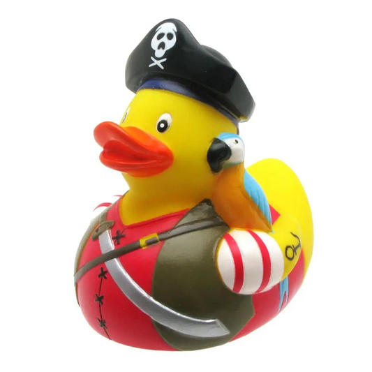 Pirate with Parrot Rubber Duck Collectible