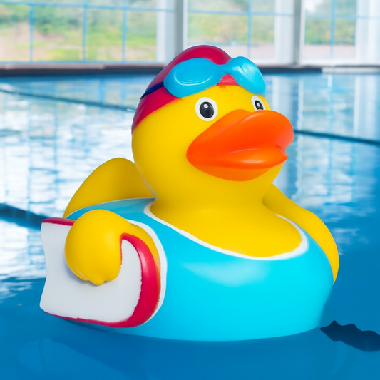 Swimmer With Board Rubber Duck