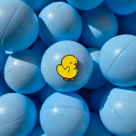 Duckie and Duck Enamel Pin: Dancing Duckie